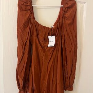 Showpo Terracotta Long Sleeve Dress
